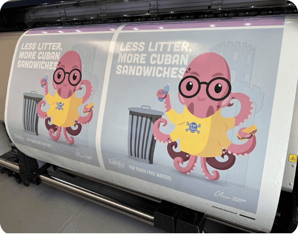 Anti-littering campaign stickers for the City of Tampa