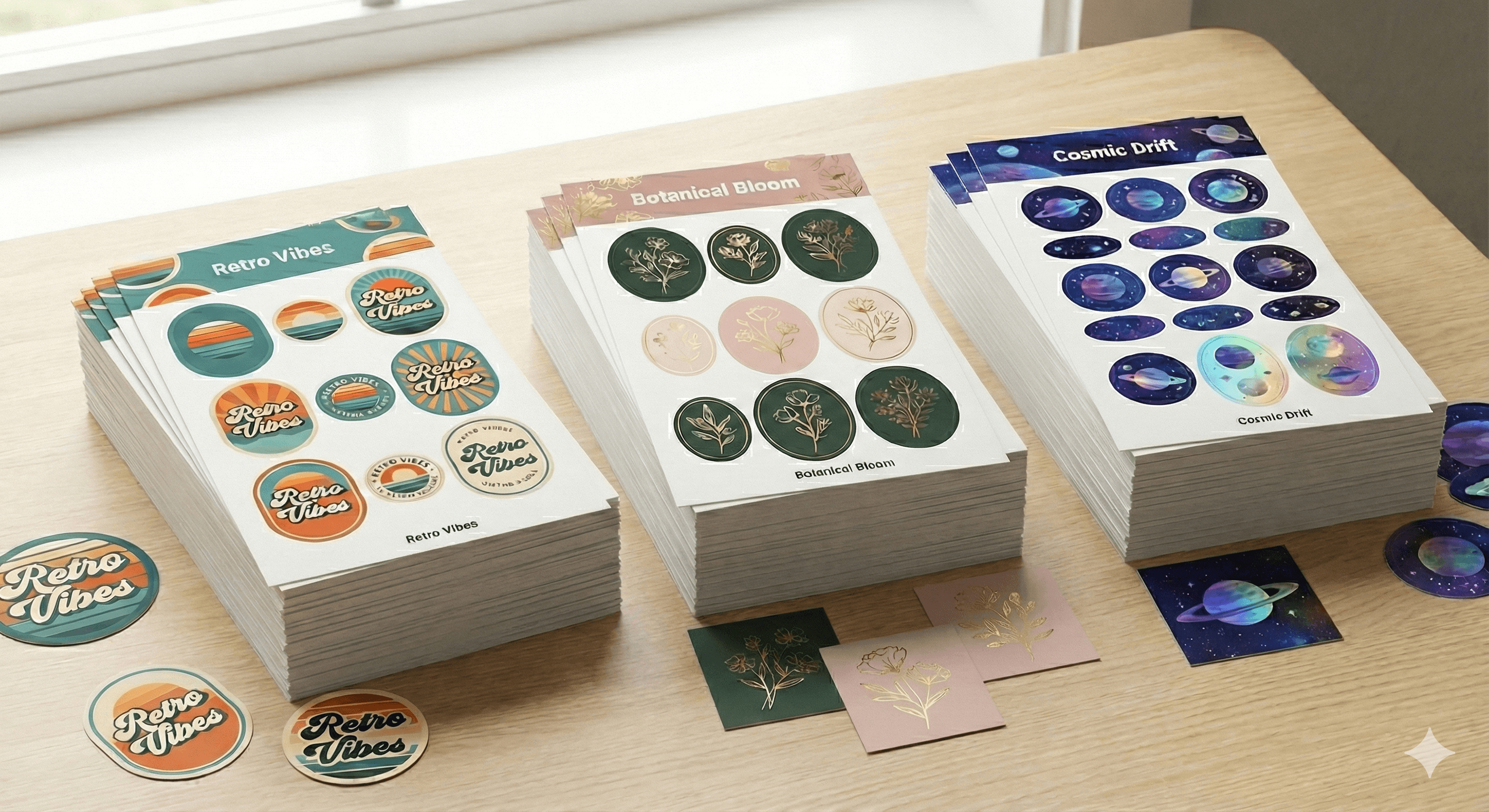 Multiple stickers, one sheet.