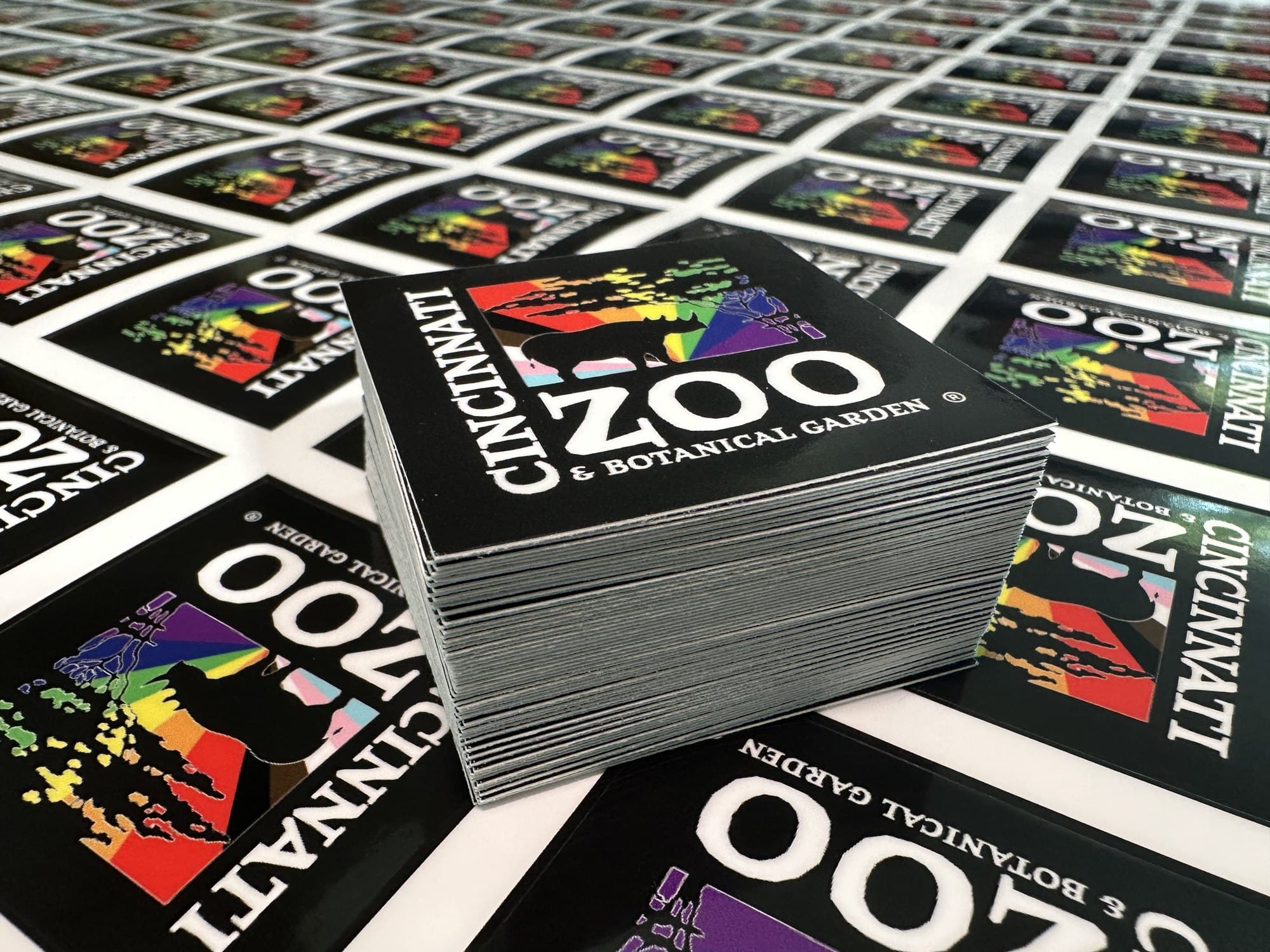 Pride event stickers for the Cincinnati Zoo